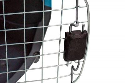 Переноска (Зооэкспресс) 18411 для животных "Турне" L  АВИА с металлической дверцей 54.5*36*34 см голубая фото