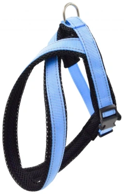 Шлейка (Зооэкспресс) 5732 Г FRESH LINE 15 мм капрон/сетка Х-образная, регулируемая от 30 до 40 см голубая