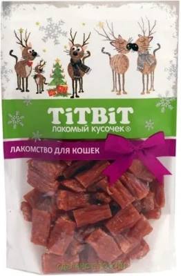 TiTBiT 0,06кг колбаски говяжьи для кошек (Новогодняя коллекция) TiTBiT 0,06кг колбаски говяжьи для кошек (Новогодняя коллекция)