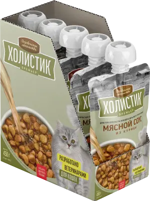 Деревенские лакомства 0,09кг Холистик Премьер Мясной соус из курицы для кошек (76051400) фото