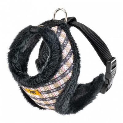 Шлейка Ферпласт Nikita Fur S клетка с мехом (шея 23см; грудь 35-49см), 15мм Шлейка Ферпласт Nikita Fur S клетка с мехом (шея 23см; грудь 35-49см), 15мм