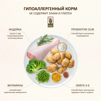 TiTBiT 13кг индейка с картофелем гипоаллергенный сухой для собак всех пород фото TiTBiT 13кг индейка с картофелем гипоаллергенный сухой для собак всех пород фото