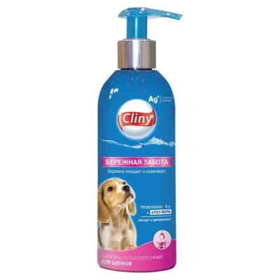 Шампунь (Cliny) Бережная забота с ионами серебра для щенков, 200мл фото