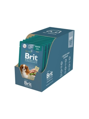 Brit Premium 0,085кг утка с яблоком в соусе, пауч для взрослых собак мини пород (53117) фото