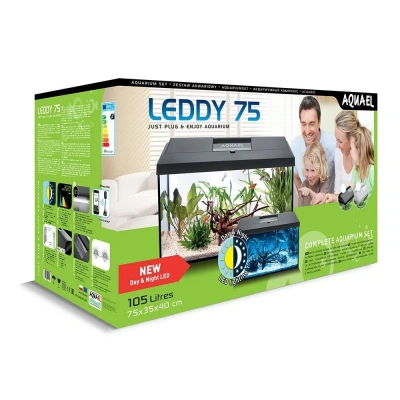 Аквариум (AQUAEL) П105л Leddy Set Plus D&N 2.0 (75*35*40) крышка+рамка, белый фото