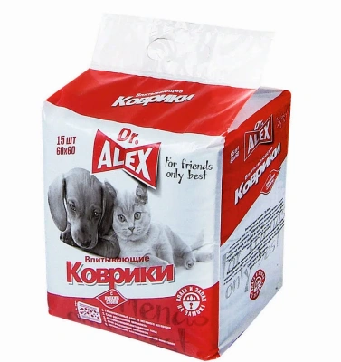Пеленки (Dr.Alex) Коврики для животных 60*60,15шт/уп Пеленки (Dr.Alex) Коврики для животных 60*60,15шт/уп фото