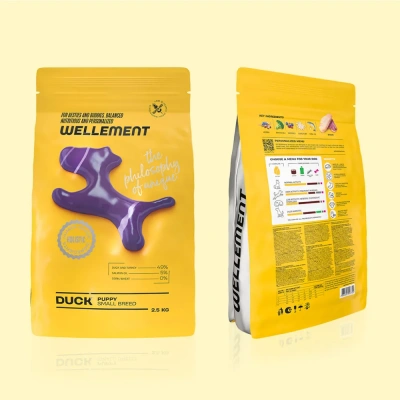 Wellement 2,5кг с уткой сухой для щенков мелких пород (003744) фото