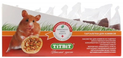 TiTBiT 0,064кг тарталетки с кабачком и фундуком 8шт. для хомяков фото