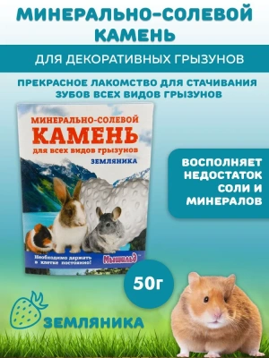 Мышильд 0,05кг Минерально-солевой камень для грызунов Земляника фото