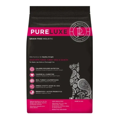 PURELUXE 0,4кг Элитное Питание для кошек нормализации веса с индейкой и лососем (940125) PURELUXE 0,4кг Элитное Питание для кошек нормализации веса с индейкой и лососем (940125) фото