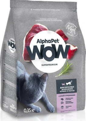 AlphaPet WOW (АльфаПет) 0,35кг с уткой и потрошками сухой для кошек (651539) фото AlphaPet WOW (АльфаПет) 0,35кг с уткой и потрошками сухой для кошек (651539) фото