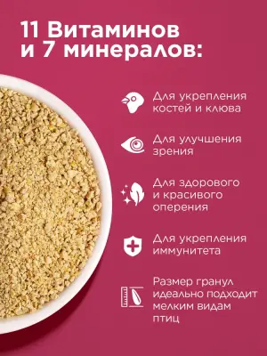 Рио 0,12кг лакомство витаминно-минеральные гранулы для канареек, экзотов и других мелких птиц фото