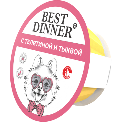 Best Dinner Dog 0,1кг телятина и тыква паштет для собак (408528) фото