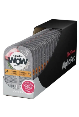 AlphaPet WOW (АльфаПет) 0,08кг индейка ломтики в соусе для беременных, кормящих кошек и котят (652376) фото