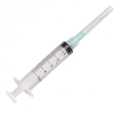 Шприц 5мл одноразовый  (1100шт/кор) с иглой  Шприц 5мл одноразовый  (1100шт/кор) с иглой