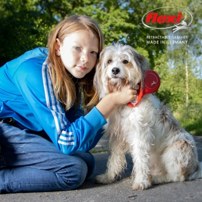 Рулетка (Flexi) "Cat" трос 3м до 8кг красный NEW фото