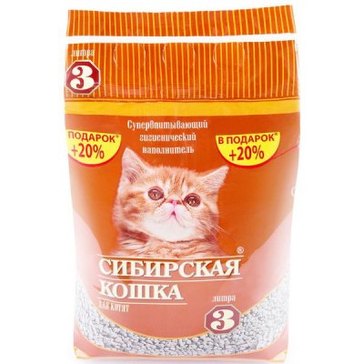 Наполнитель (Сибирская кошка) 3л впитывающий для котят АКЦИЯ фото