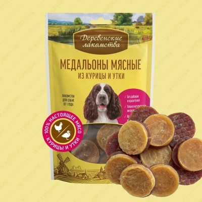 Деревенские лакомства 0,09кг медальоны мясные из курицы и утки для собак (79214925) Деревенские лакомства 0,09кг медальоны мясные из курицы и утки для собак (79214925)