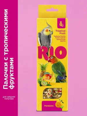 Rio 0,075кг*2шт палочки для средних попугаев с тропическими фруктами