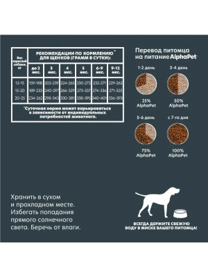 AlphaPet Superpremium (АльфаПет) 0,9кг с говядиной и рисом сухой для щенков, беременных и кормящих собак средних пород (651607) фото
