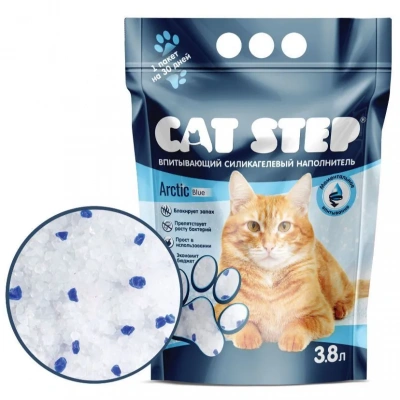 Наполнитель (Cat Step) Arctic Blue 3,8л (1,67кг) силикагель для кошек фото
