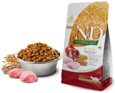 Farmina (Фармина) N&D Low Grain Cat 0,3кг низкозерновой курица и гранат сухой для стерилизованных кошек и кастрированных котов (4047) фото Farmina (Фармина) N&D Low Grain Cat 0,3кг низкозерновой курица и гранат сухой для стерилизованных кошек и кастрированных котов (4047) фото