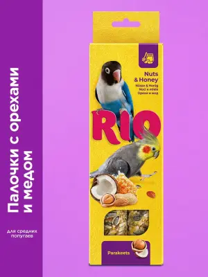 Rio 0,075кг*2шт палочки для средних попугаев с медом и орехами фото