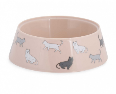 Миска (Zoo Plast) "Cats" 0,3л, бежевая (14,5*14,5*4,5см)