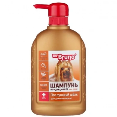 Шампунь (Mr.Bruno) 0,35л № 2 Послушный шелк для длинной шерсти собак фото
