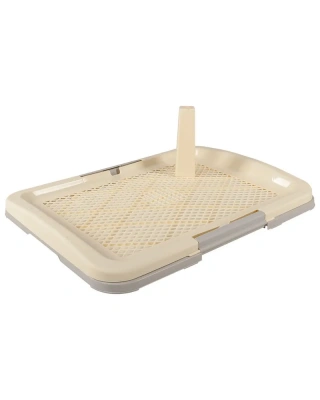 Туалет (Stefan) со столбиком для собак большой L, 63х49х6см, серый, BP1601 фото