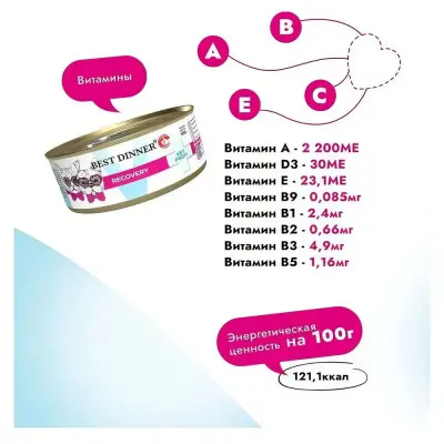 Best Dinner Vet Profi Recovery 0,1кг (диета восстановления) паштет для кошек и собак (407903) фото