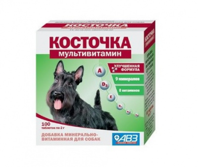 Витаминно-минеральная добавка Косточка КМВ (мультивитамин) для собак, 100таб. / 200г NEW