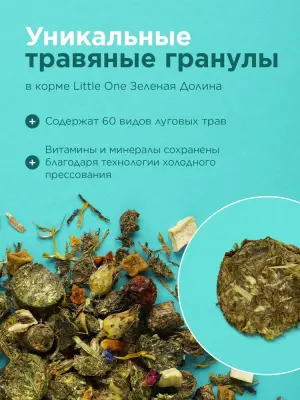 Little One 0,75кг Зеленая долина корм из разнотравья для морских свинок фото