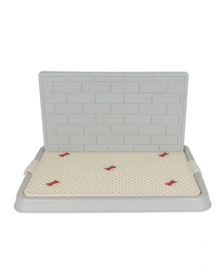 Туалет Stefan со стенкой д/собак малый S 50х38x28см, серый BP1301  фото