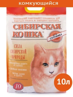 Наполнитель (Сибирская кошка) 10л Оптима комкующийся для кошек Наполнитель (Сибирская кошка) 10л Оптима комкующийся для кошек фото