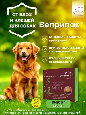 Веприпак 500 мг для собак 10-20кг (ЛИЦЕНЗИЯ) фото