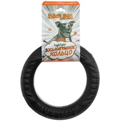Игрушка (Doglike) Снаряд Tug&Twist HD, кольцо 8-мигранное усиленное малое чёрный для собак фото