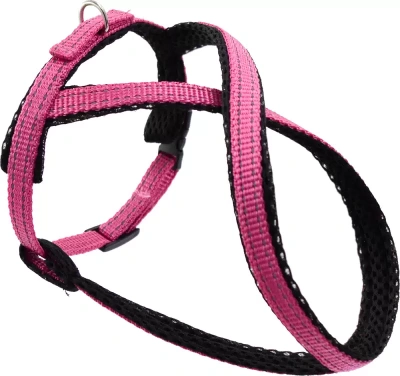 Шлейка (Зооэкспресс) 5732М FRESH LINE 15 мм капрон/сетка Х-образная, регулируемая от 30 до 40 см малиновая