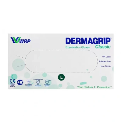 Перчатки (DERMAGRIP) CLASSIC нестерильные неопудренные текстурированные, смотровые, L