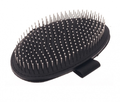 Щетка (Hello Pet) 27110 резиновая (метал. зуб) с каплей на руку фото