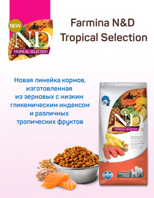 Farmina (Фармина) N&D Tropical Selection Dog 10кг лосось для собак средних и крупных пород (042385) фото