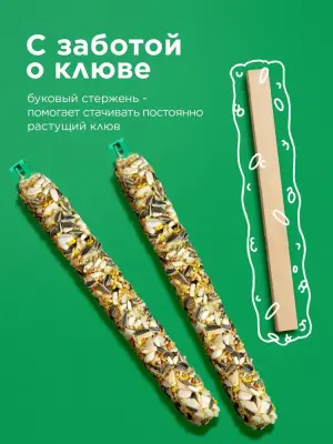 Rio 0,09кг*2шт палочки для попугаев  с медом и орехами фото