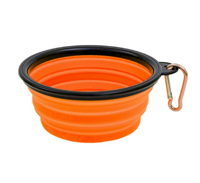 Миска (ZooOne) силиконовая складная для животных, оранжевая 0,45л фото