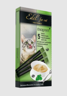 Edel 0,075кг лакомство для кошек крем-суп с ливерной колбасой и овощами фото