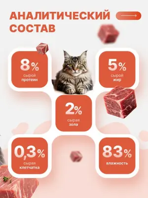 Happy Cat 0,085кг говядина и печень с зеленым горошком кусочки в желе для кошек (402892) фото