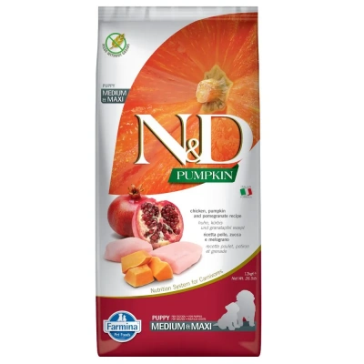 Farmina (Фармина) N&D Dog 12кг с курицей, гранатом и тыквой сухой для щенков медиум и макси (038753)