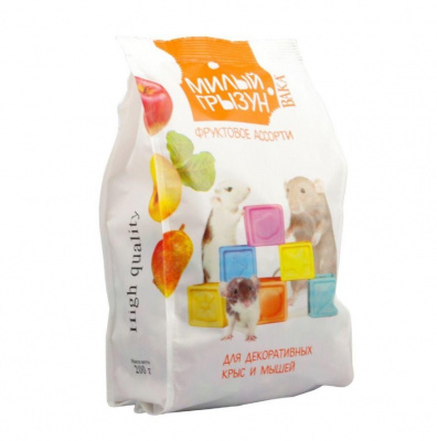 Вака High Quality 0,2кг Милый грызун фруктовое ассорти для декоративных крыс и мышей Вака High Quality 0,2кг Милый грызун фруктовое ассорти для декоративных крыс и мышей