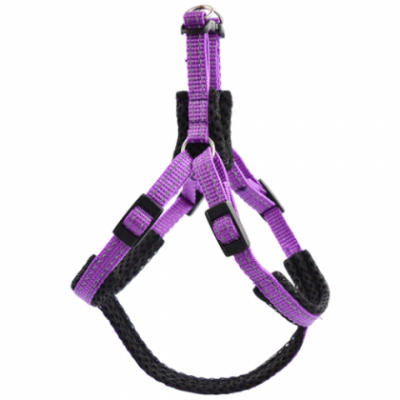 Шлейка (Зооэкспресс) 5723С FRESH LINE 20 мм капрон/сетка быстросъемная, регулируемая от 50 до 65 см сиреневая