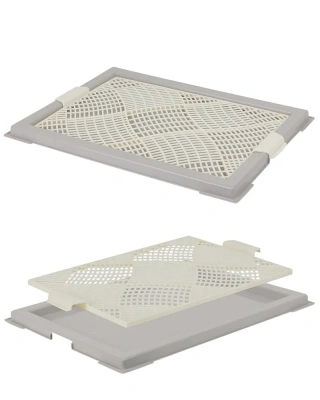 Туалет (Stefan) с сеткой для собак мини XS 46х34х2см, серый BP1041 фото