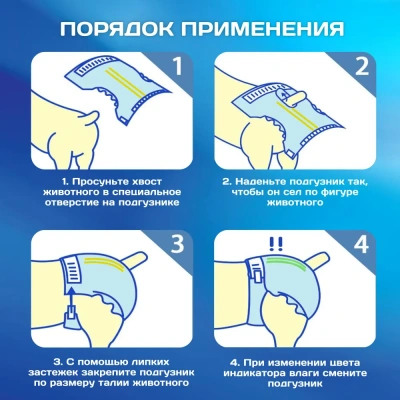 Подгузники (Cliny) для собак и кошек 25-40кг (6шт)  ХXL (12) фото